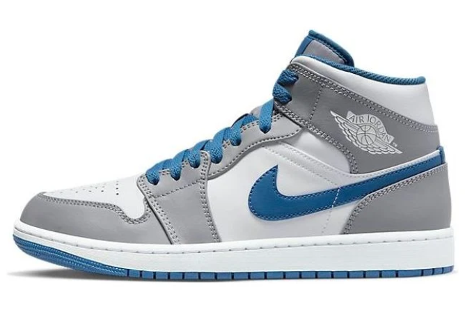 Air Jordan 1 Mid Sneakers – Cement Grey True Blue