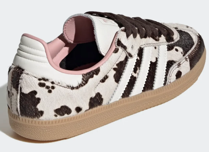 adidas Samba OG Cow Print da Donna – Marrone Scuro / Bianco Sporco / Gum 3
