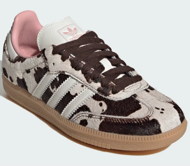 adidas Samba OG Cow Print da Donna – Marrone Scuro / Bianco Sporco / Gum 3