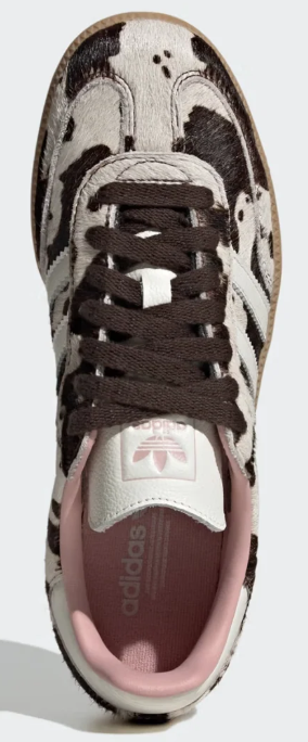 adidas Samba OG Cow Print da Donna – Marrone Scuro / Bianco Sporco / Gum 3
