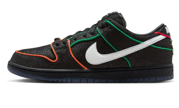 Nike SB Dunk Low Pro QS “Black/White–Challenge Red” — Men’s